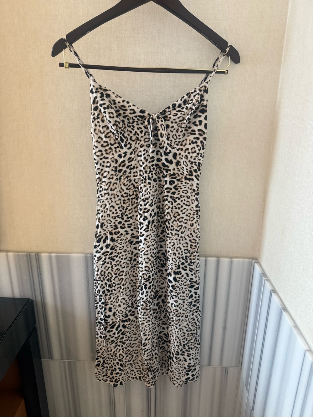 Three Pink Hearts Leopard Print Tie-Front Midi Dress Size S